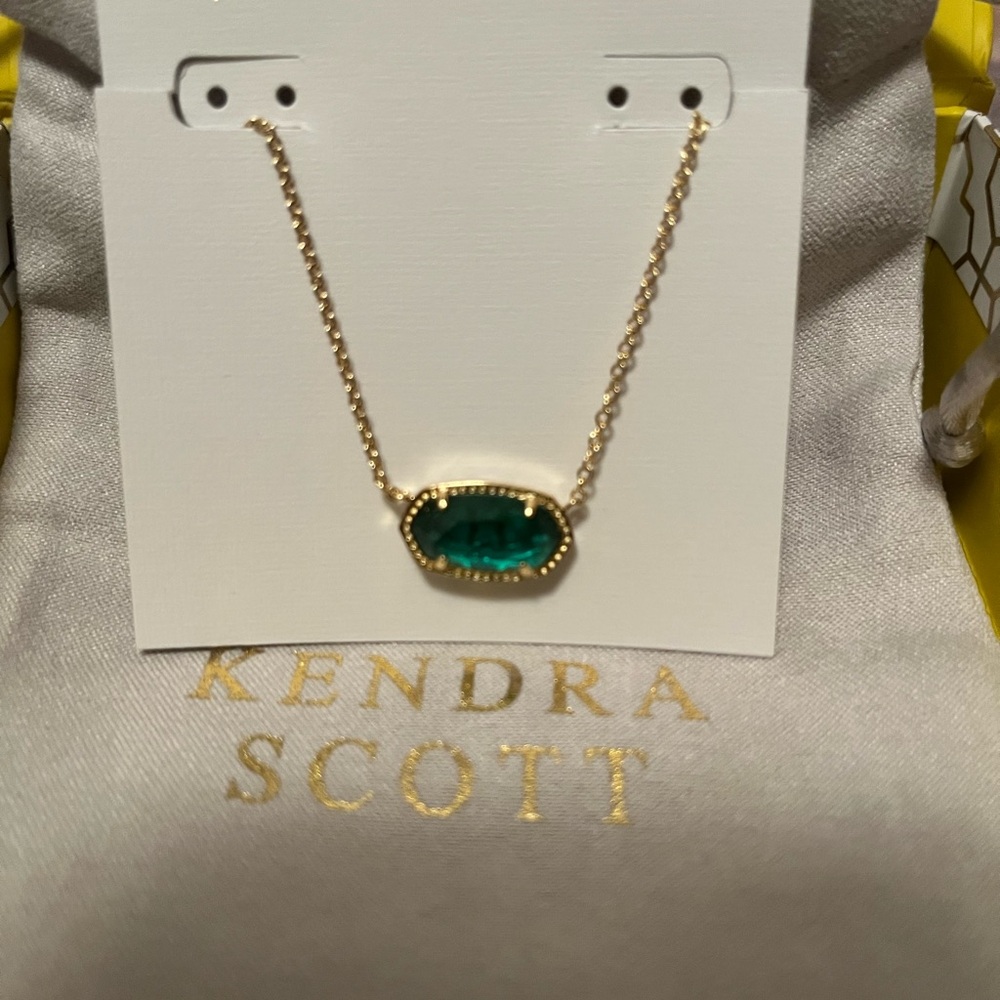 Kendra Scott Gold and Green Necklace